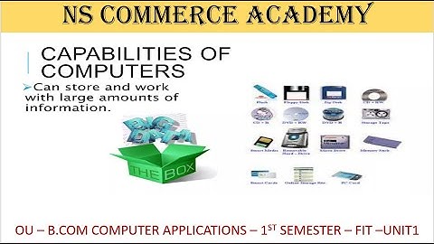 CAPABILITIES OF COMPUTER - FIT- B.COM COMPUTER APPLICATIONS - 1ST SEMESTER - OU