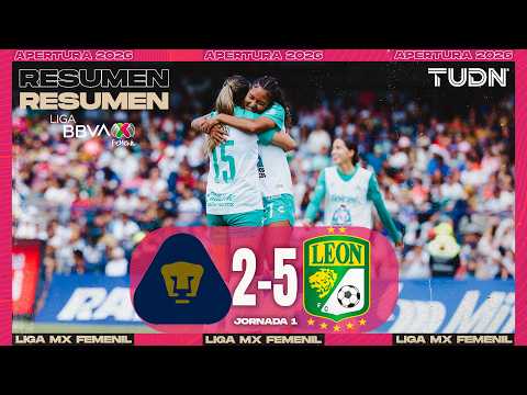 HIGHLIGHTS - Pumas vs León | Liga MX Femenil - Jornada 1 Apertura 2026 | TUDN