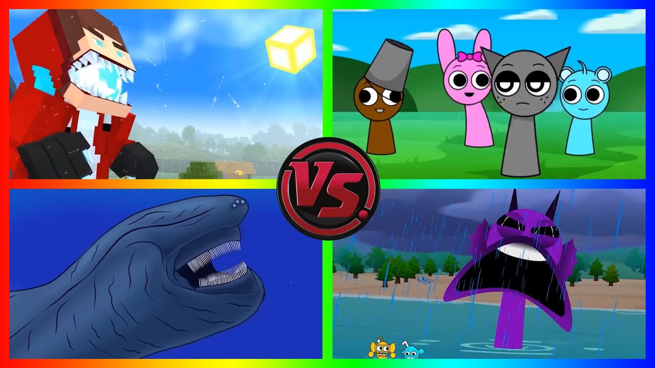 The Bloop vs JJ & Mikey vs Sprunki Eater | INSANE Coffin Dance Tiles Hop