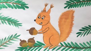 картинка: Как нарисовать белочку || Малюємо білку