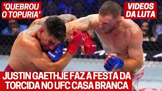 VIDEO LUTA: JUSTIN GAETHJE TOMA CINTURÃO  de TOPURIA no HISTÓRICO UFC CASA BRANCA