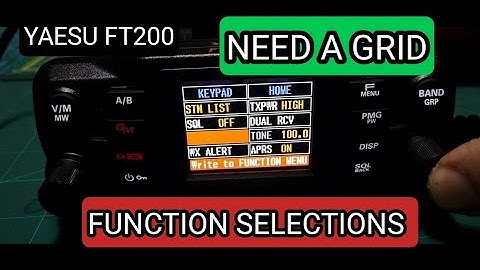 YAESU FTM200 Please Add a Grid for Main Settings!!!!