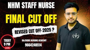 RAJ NHM STAFF NURSE  REVISED CUT OFF -2025 || #aiims #norcetmcq #kgmu #sgpgims