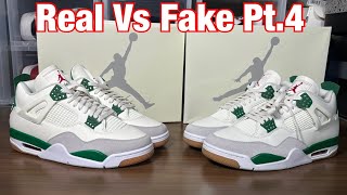Air Jordan 4sb Pine Green Real Vs Fake Pt.4 with updated pairs LJR.