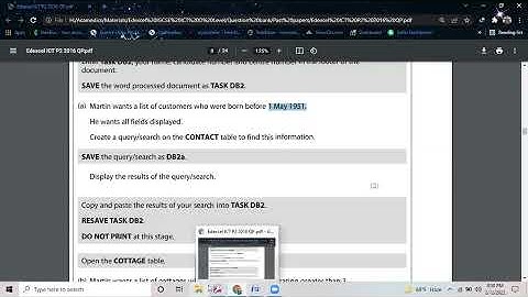 Edexcel ICT O level May 2016 paper 2 solution database part 1