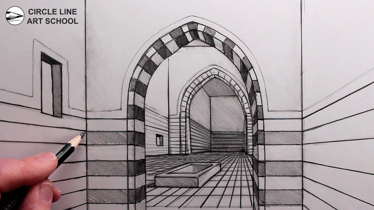 How To Draw An Alleyway In One Point Perspective Step By Step Youtube