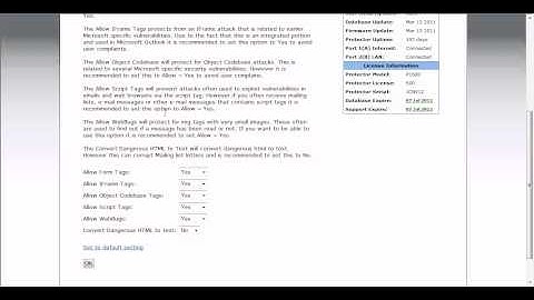 Protector UTM Anti Spam Configuration Content Disarmament