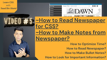 How to Read Newspaper for CSS and Make Concise Notes