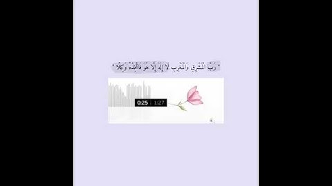 سورة المزمل .. آية 9 ✨ القارئ عبد الرحمن مسعد 💜🌸..