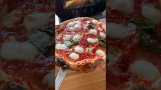 Pizza Margherita steaming hot from the Ooni Volt Pizza Oven #epic #homemade #pizza #recipe