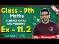 Class - 9th Ex - 11.2 Q1 to Q9 (Surface Areas and Volumes)| Class 9 Math New NCERT CBSE @GREENBoard