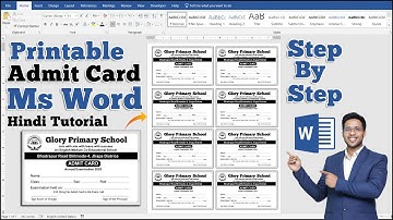 Printable School Admit Card in Ms Word Hindi Tutorial || ms word me admit card kaise banaye