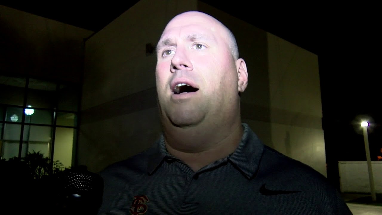 fsu football predictions FSU OL coach Greg Frey discusses transition to Tallahassee, conditioning work
