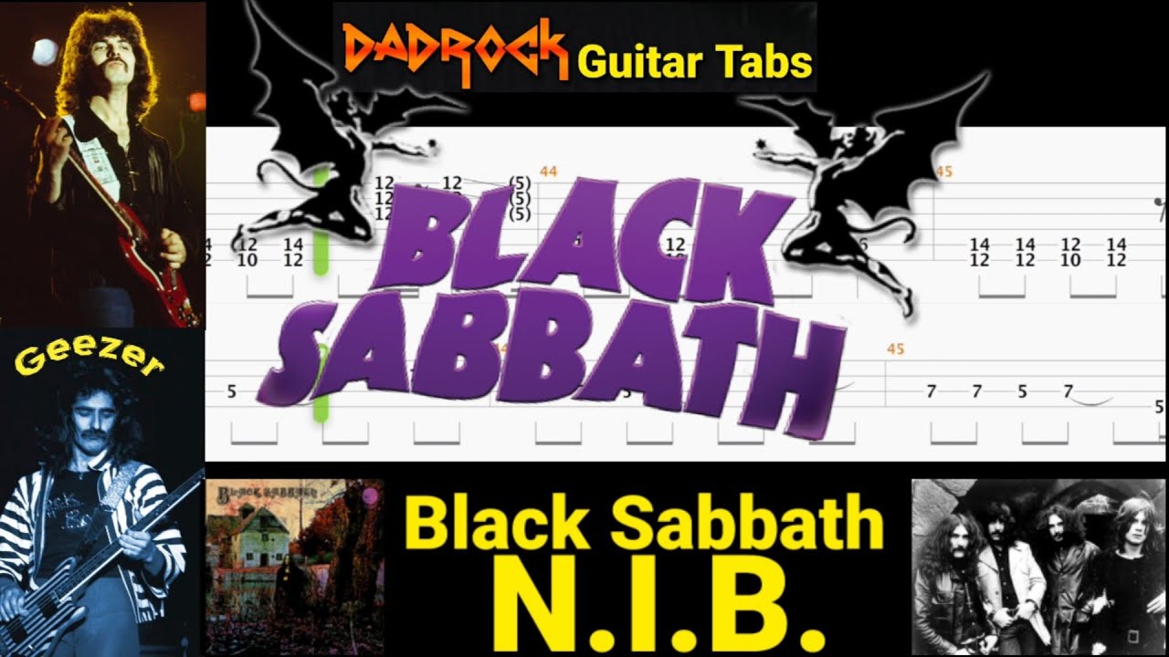 N.I.B. Black Sabbath Guitar + Bass TABS Lesson YouTube