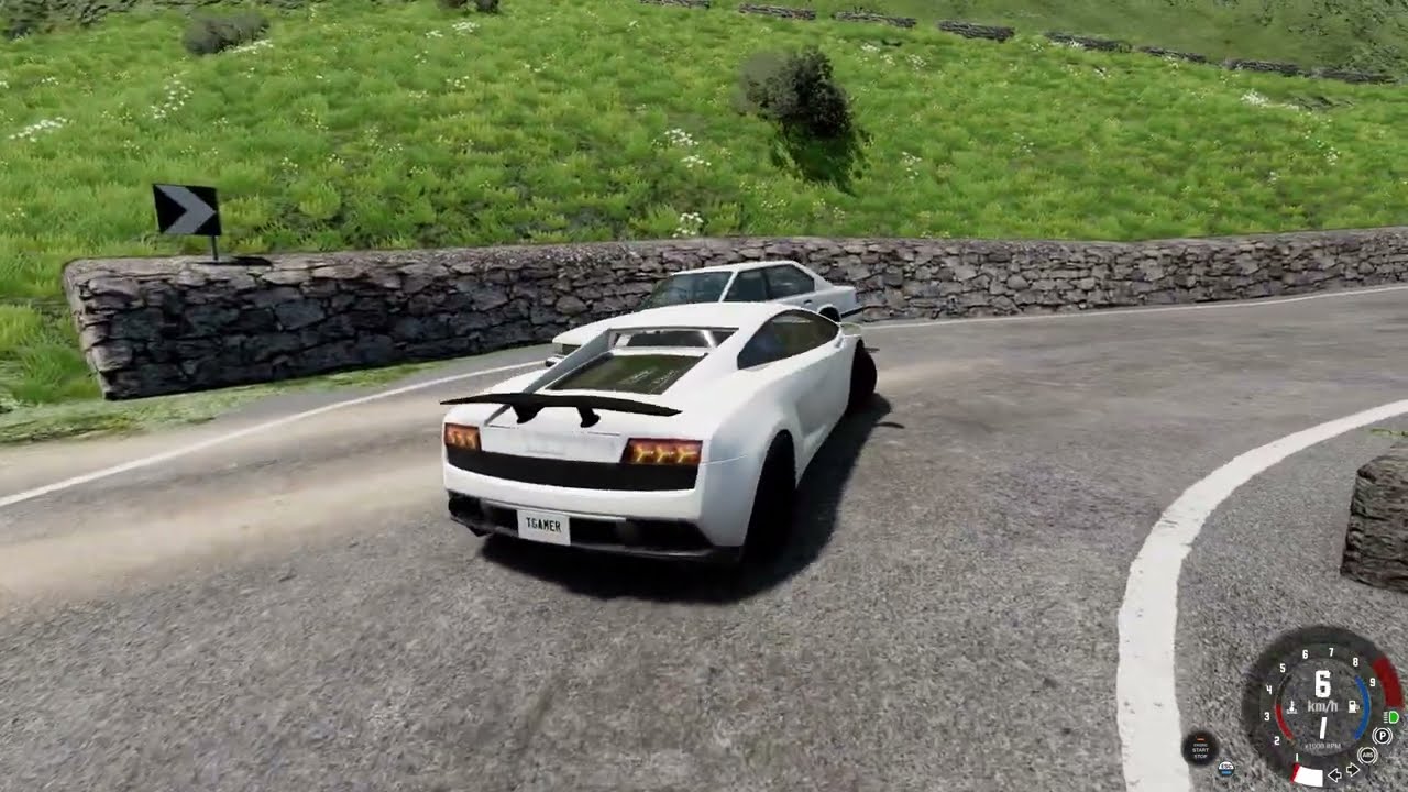 Beamng drive Lamborghini Gallardo on Alpine pass Stelvio