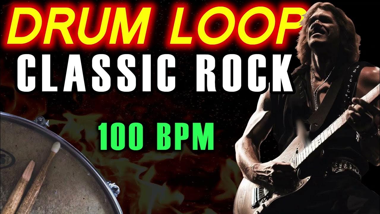 100 BPM Drum Loop Backing Track for Classic Rock and Rock and Roll