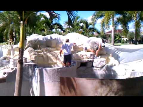 Fountain Blue Pool Service Custom Rock Waterfall