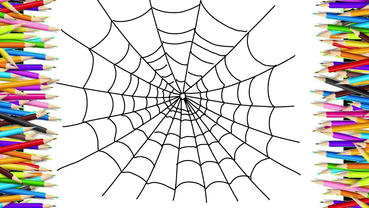 how to draw a spider web easy - YouTube