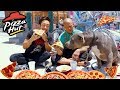 PIZZA MUKBANG with a HOMELESS ACTOR and his dog!