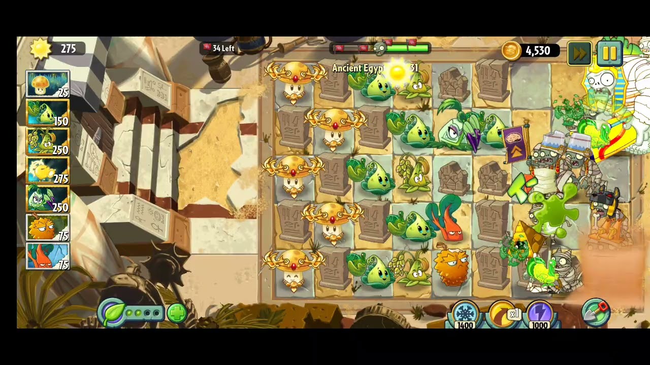 PvZ 2: Reflourished | Ancient Egypt Day 31 Gameplay Showcase Mod Plants Vs Zombies Classic