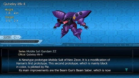 Ally Qubeley Mk-II (Ple) All Attacks (Mobile Suit Gundam ZZ), Super Robot Wars T.