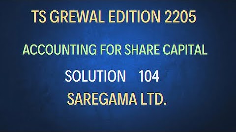 Solution no. 104 | Shares ts grewal edition 2025 @sethsaccountancytricks