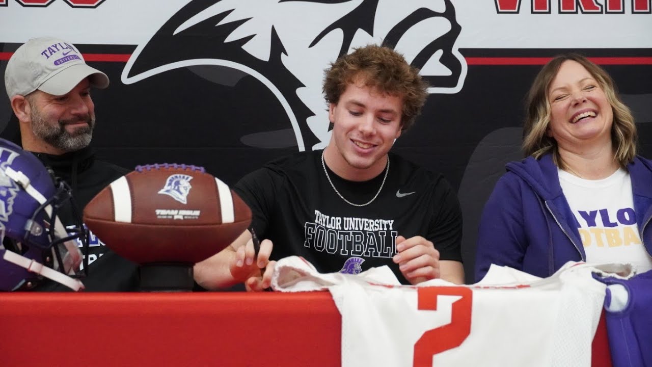 Watch Whitehall's Kyle Stratton sign with Taylor University and get ...