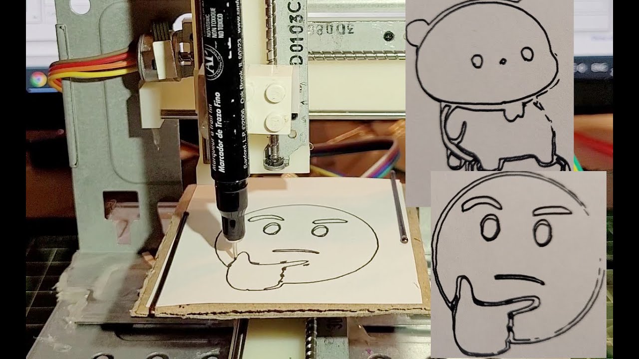 DIY a drawing robot, build from cd-rom motors, Arduino, CNC shield, and ...