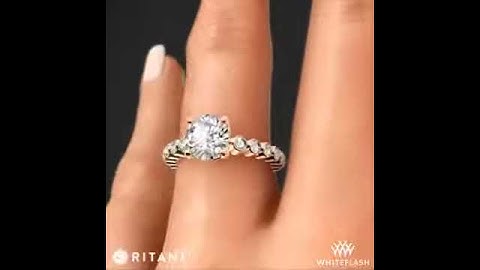Ritani 1RZ1888 Classic Shared Prong Diamond Band Engagement Ring in Rose Gold on Hand