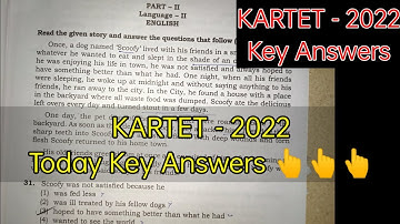 KARTET English Part 2 Key answers with question paper 06 November 2022 exam today