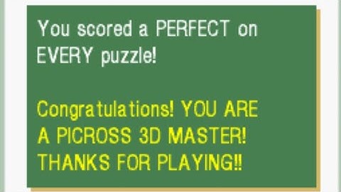 Picross 3D: All Completion Animations
