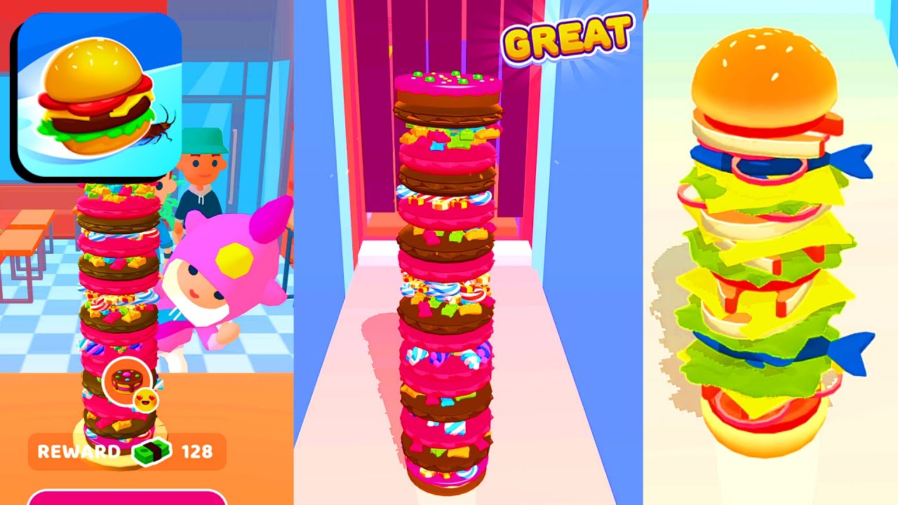 BURGER RUSH🍔LEVEL 4-6 / Mobile Gameplay Tutorial (Android & ios) BR4L-BR6L