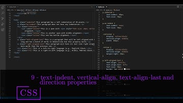 CSS 9 💻 text indent, vertical align, text align last, direction properties