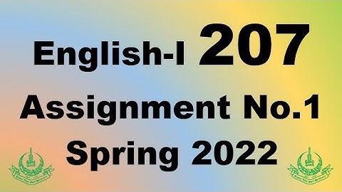 AIOU Code 207 Solved Assignment No.1 Spring 2022