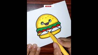 How To Draw Burger Burger Drawing For Kids Step By Step