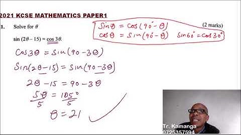 KCSE 2021 MATHEMATICS PAPER 1 QUESTIONS 10,11 AND 12