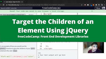Target the Children of an Element Using jQuery (jQuery) freeCodeCamp Tutorial