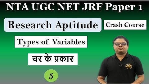 Type of Variables [Hindi] in Research Aptitude (L-5) for NTA UGC NET Paper 1