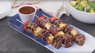 Steak Kabob Recipe | Grilled Hawaiian Beef Kabobs