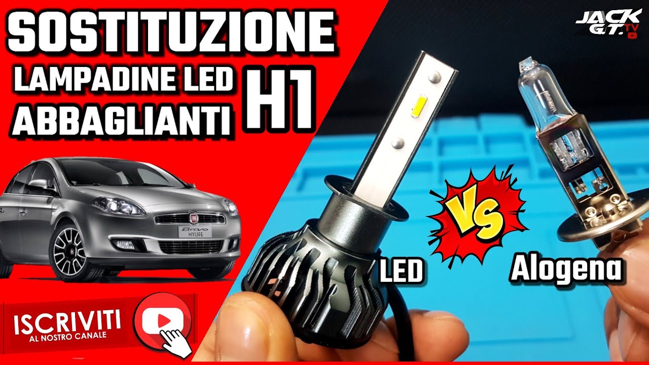 Sostituzione Lampadina LED Abbaglianti H1 su Fiat Bravo serie 2