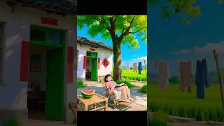 #foryoupage#Anime video cute girl sleeping vellge house beautiful life#youtubeshorts