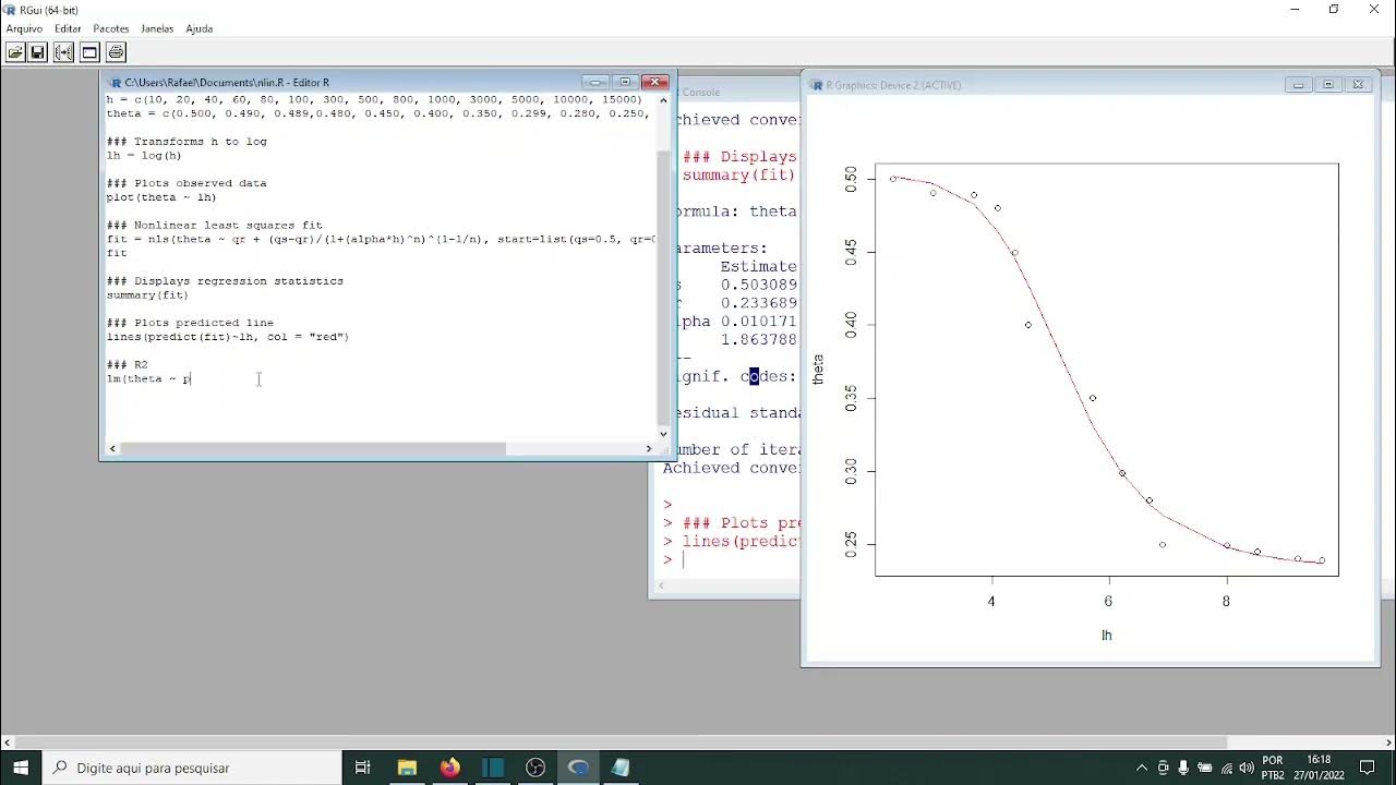 Simple nonlinear regression script in r wrc example youtube