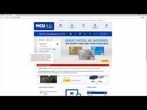 MCU Online Banking Login Tutorial