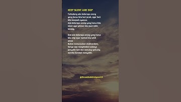 Keep silent and smile #keepsilent #silent #shorts #justsmile #katakatabijak #motivasidiri #quotes