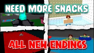 ALL NEW ENDINGS - Need More Snacks - Full Tutorial  [ROBLOX]