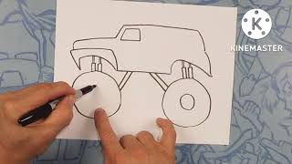 How To Draw Monster Truck [Grave Digger]