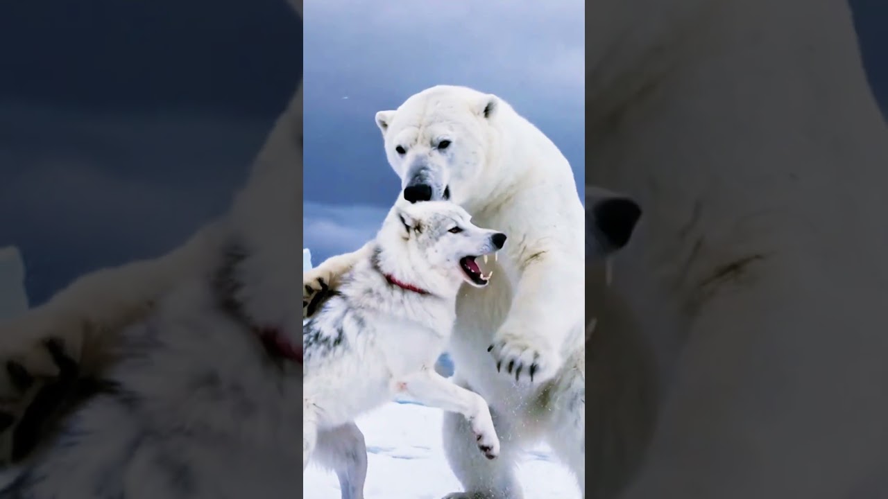 Arctic Apex Predators Clash! 🥶 Polar Bear vs White Wolf | Who Wins This Rare Showdown?
