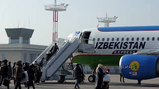 Airbus A320 UK-32012   Uzbekistan express подготовка к вылету