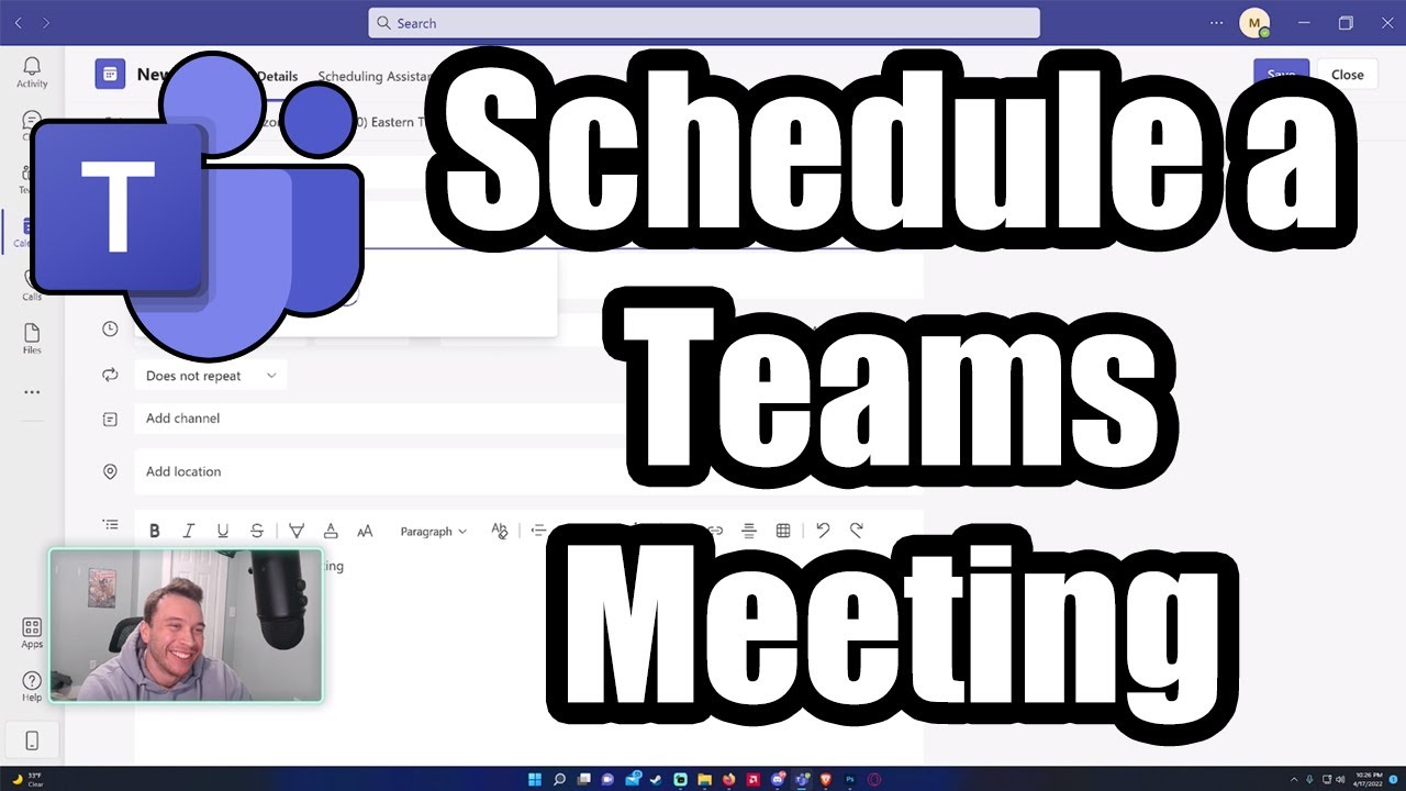 How to Schedule a Teams Meeting | Microsoft Teams | 2022 Tutorial - YouTube