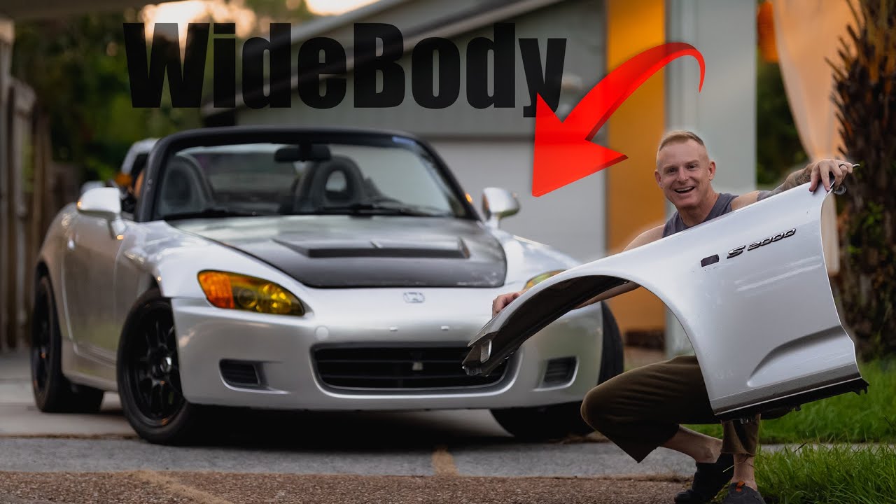S2000 Gets ULTIMATE WIDEBODY Front End | Spoon 20mm Fenders | VIS Carbon Fiber Hood